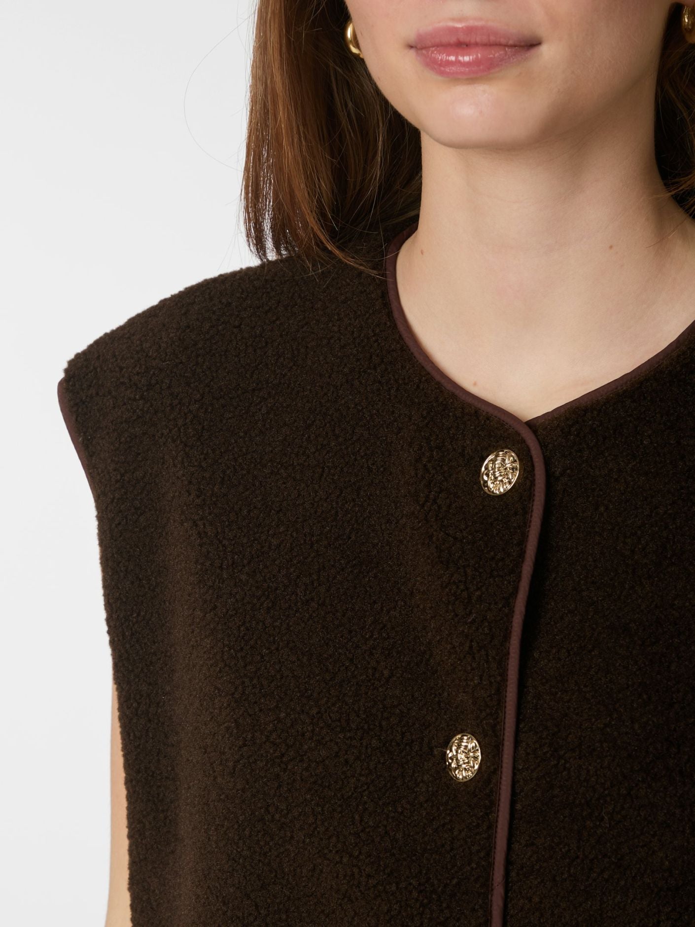 MARIKO TEDDY VEST NEO NOIR