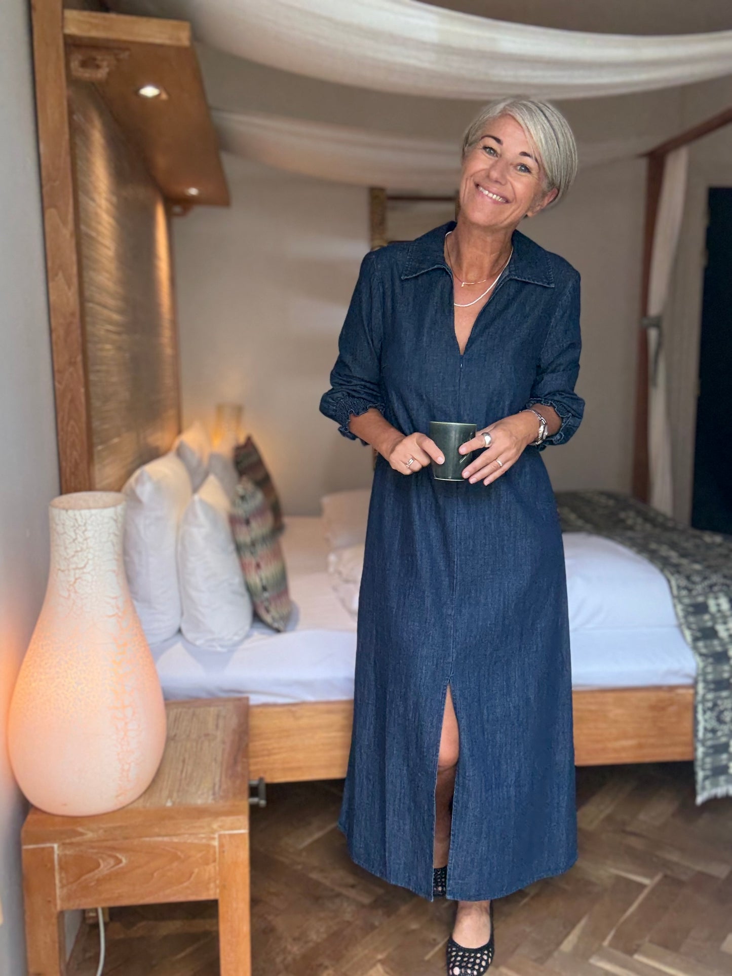 LANG DENIMKJOLE LOVE1392