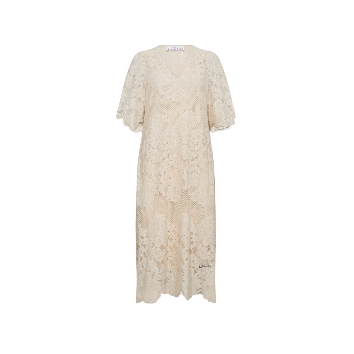 Curvey Lace Hem Kjole