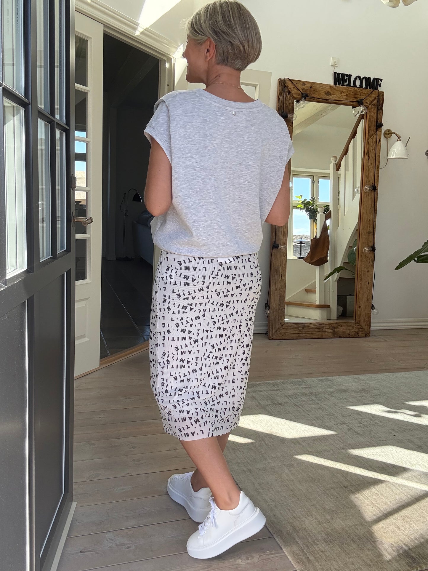 MESH LOGO PENCIL SKIRT HL