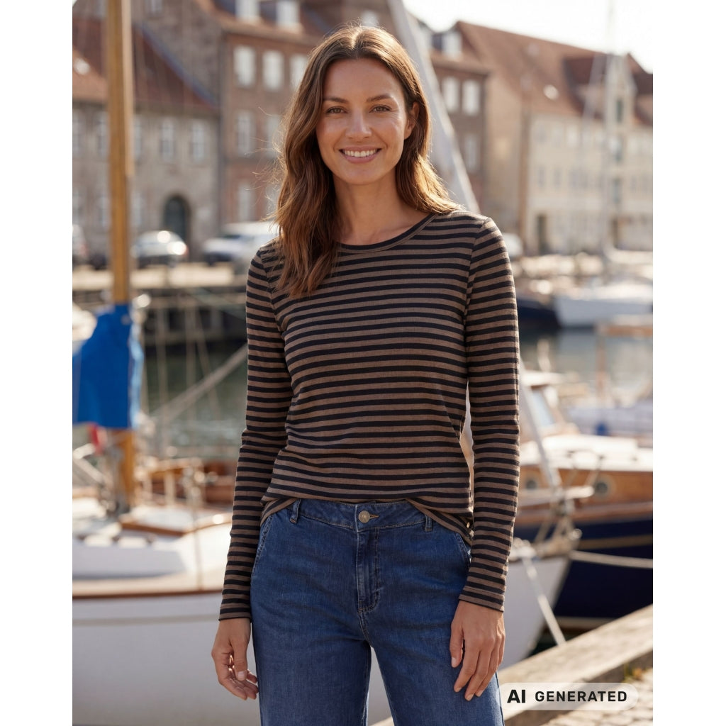 BEATRICE T-SHIRT BLACK/BROWN PP(14)