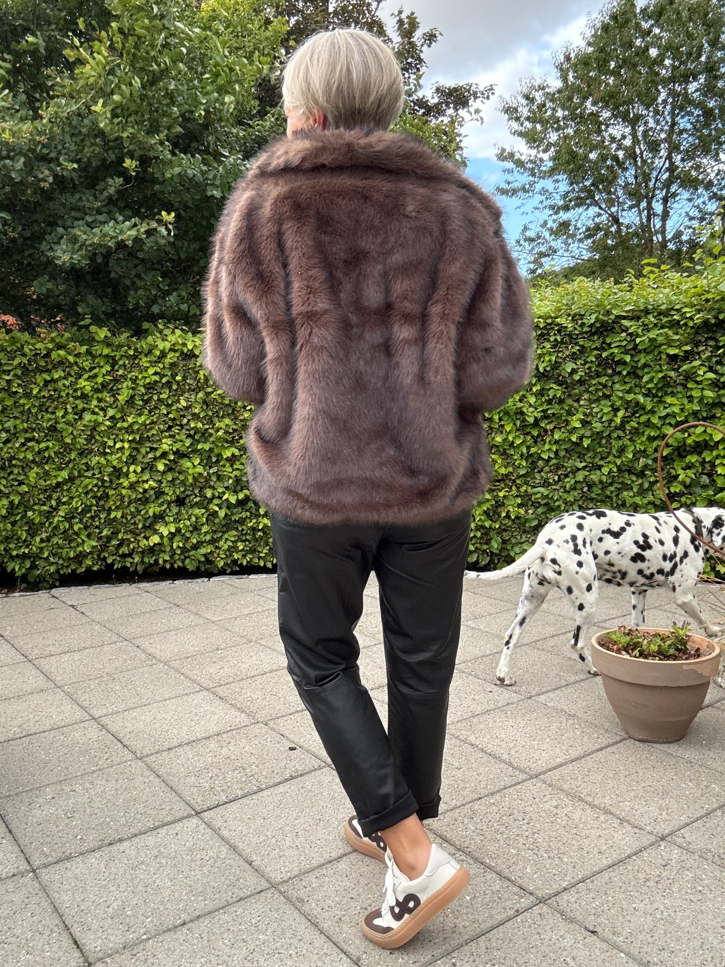 STEPHANIE FAUX FUR JAKKE NEO NOIR