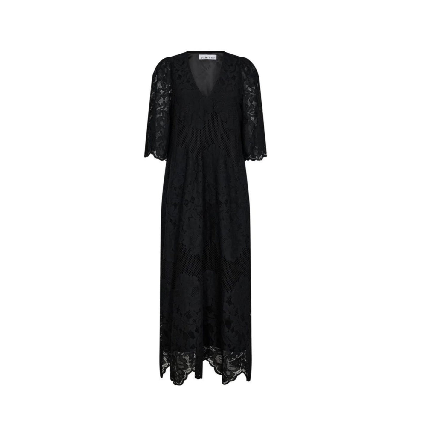 Curvey Lace Hem Kjole