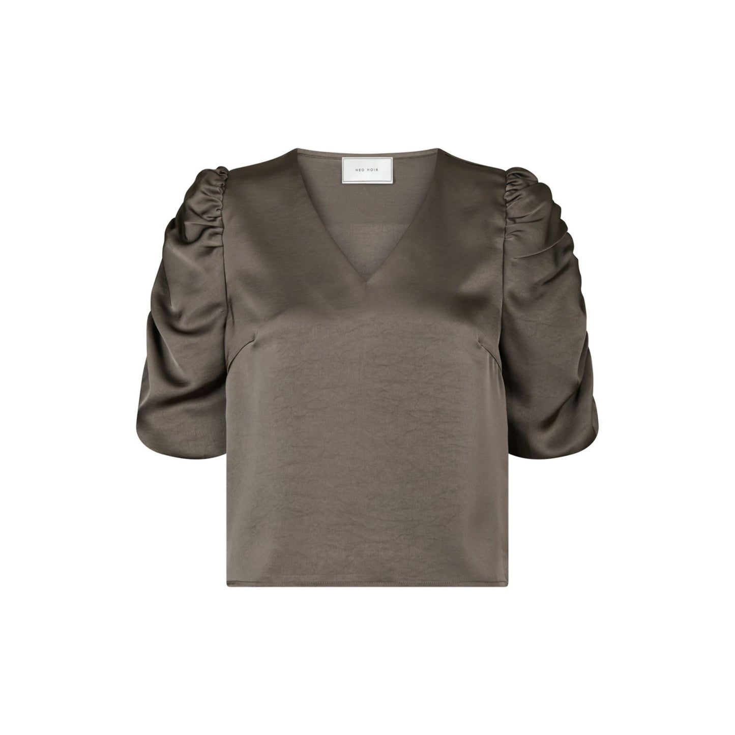ELBA HEAVY SATIN BLUSE NEO NOIR