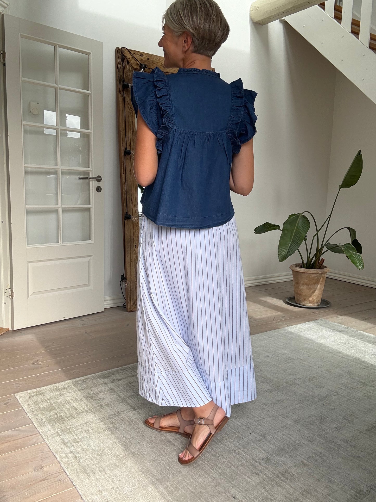 JAYLA DENIM TOP NEO NOIR