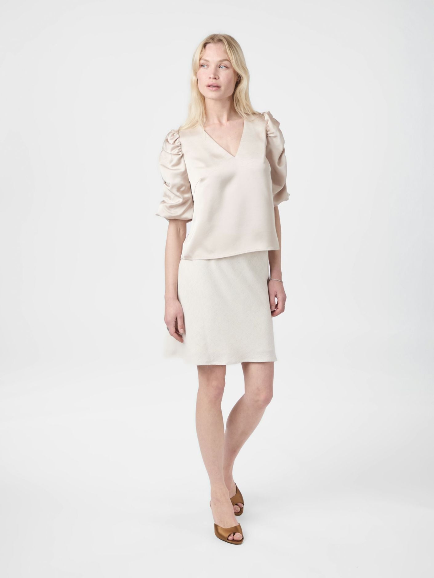 ELBA HEAVY SATIN BLUSE NEO NOIR