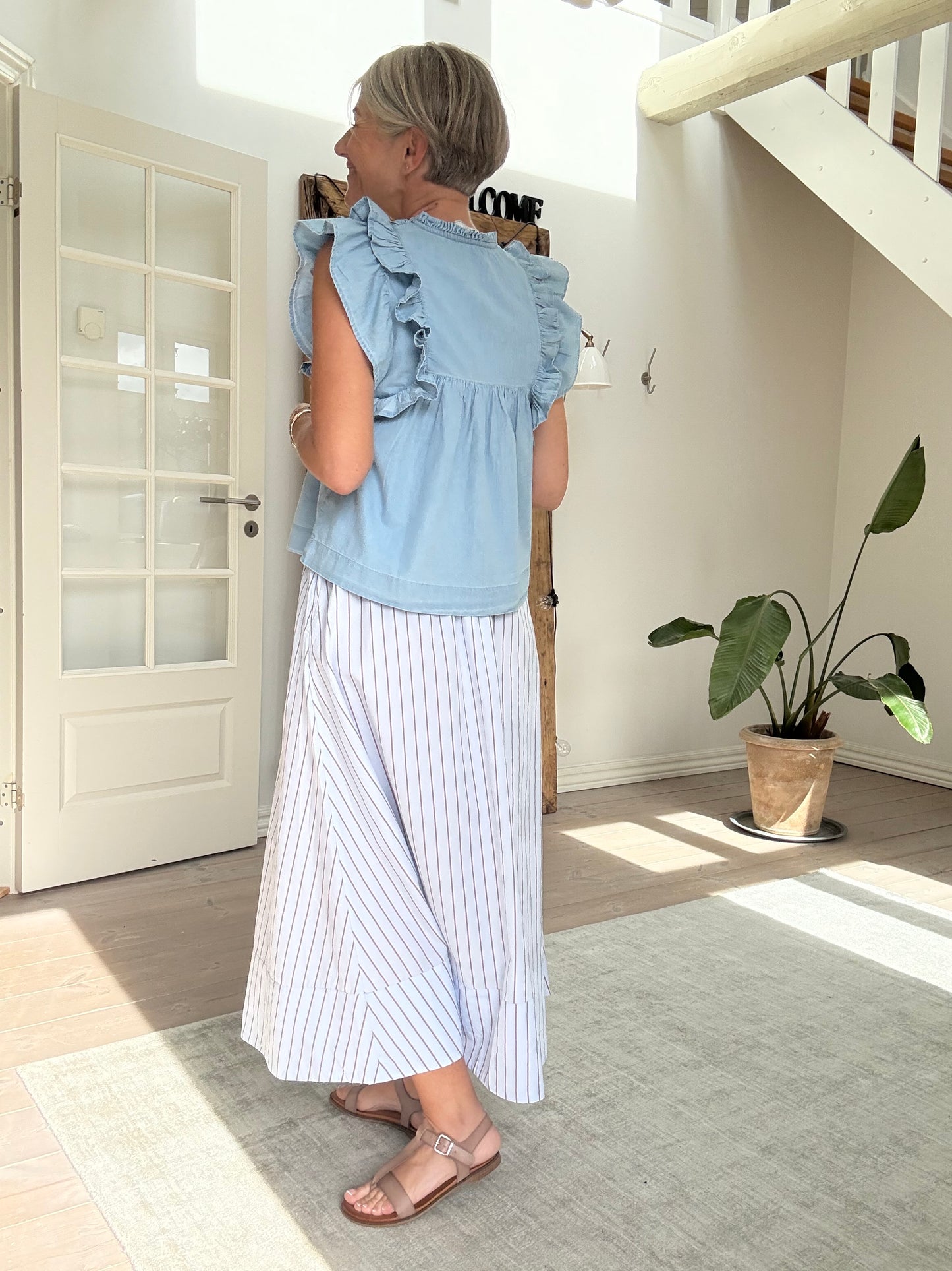 JAYLA DENIM TOP NEO NOIR