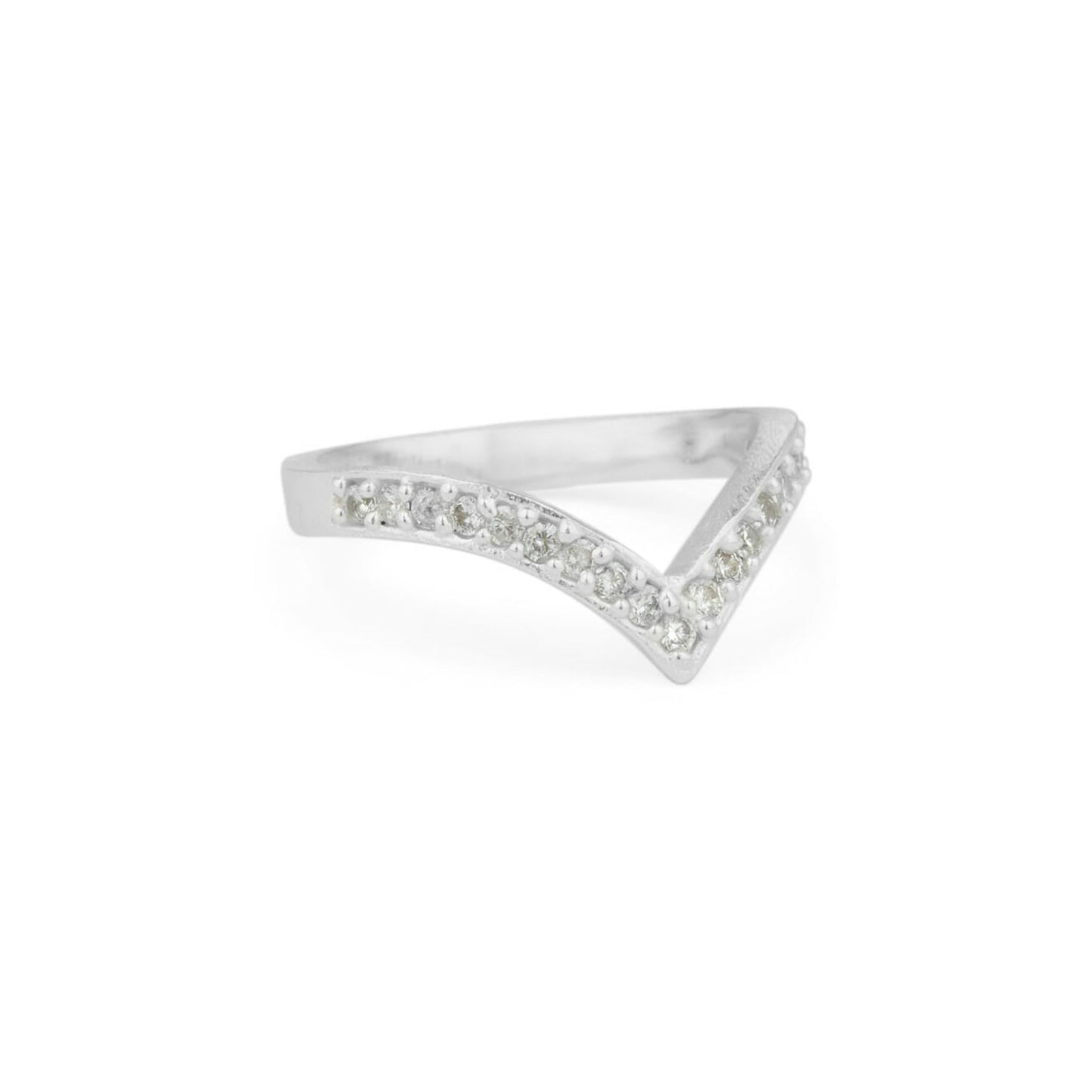 V-FORM MED STEN RING PURE