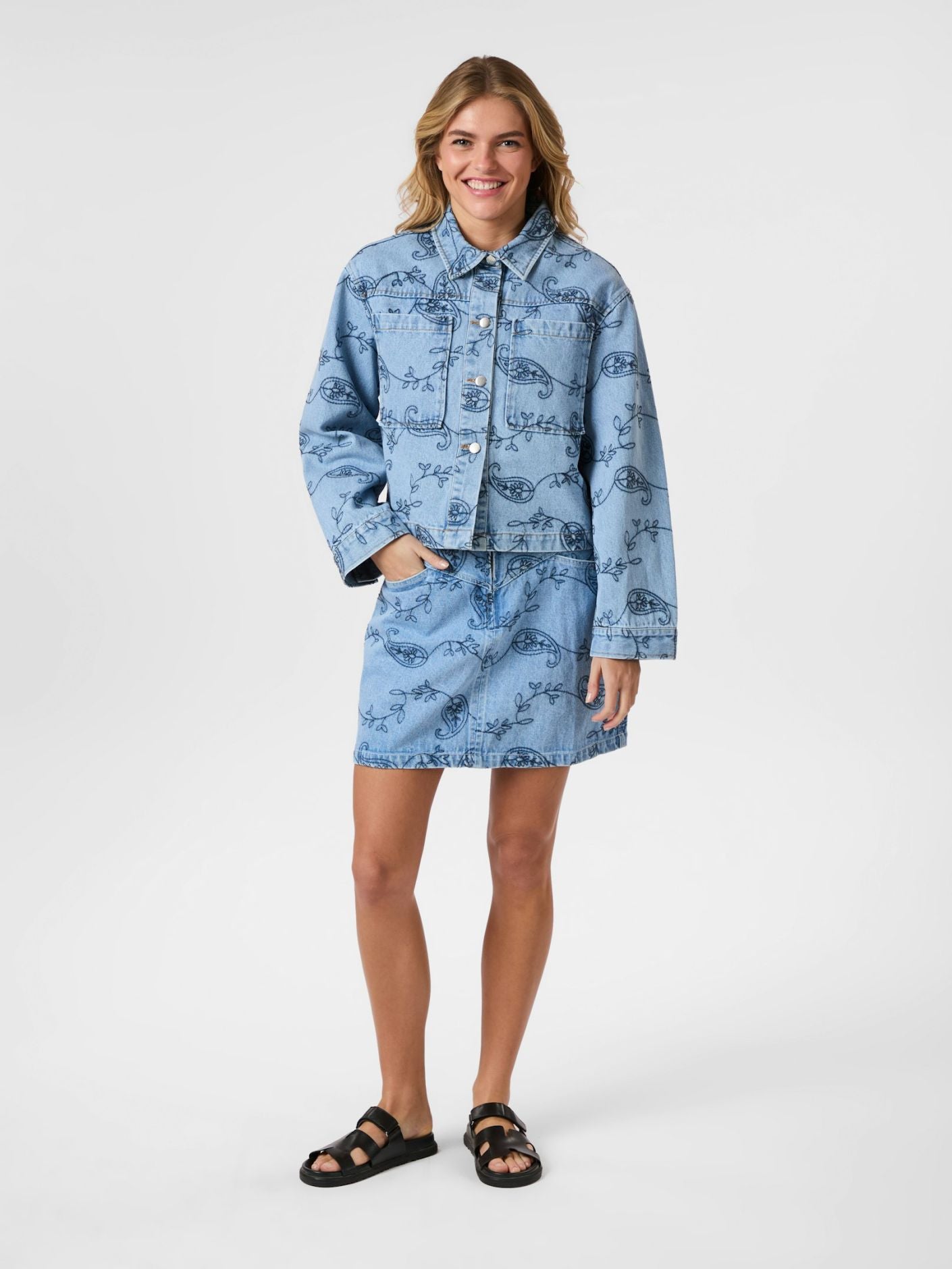 Gabani Embroidery Denim Nederdel