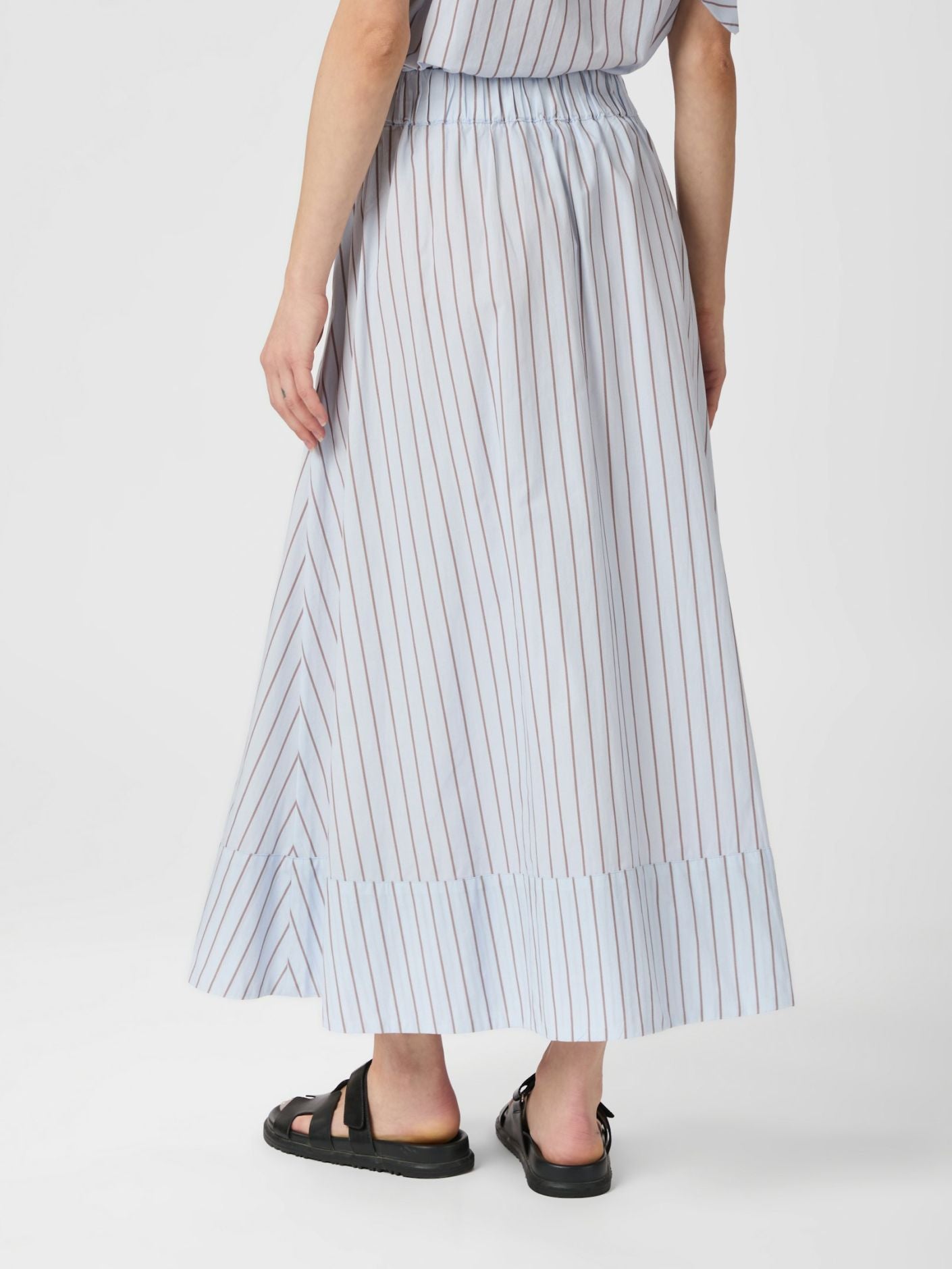 YARA STRIPE LONG SKIRT NEO NOIR