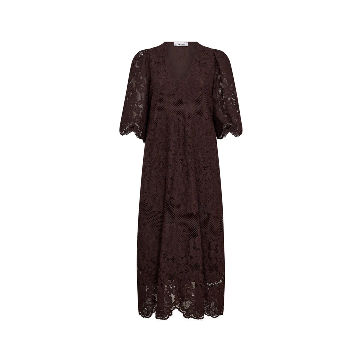 Curvey Lace Hem Kjole