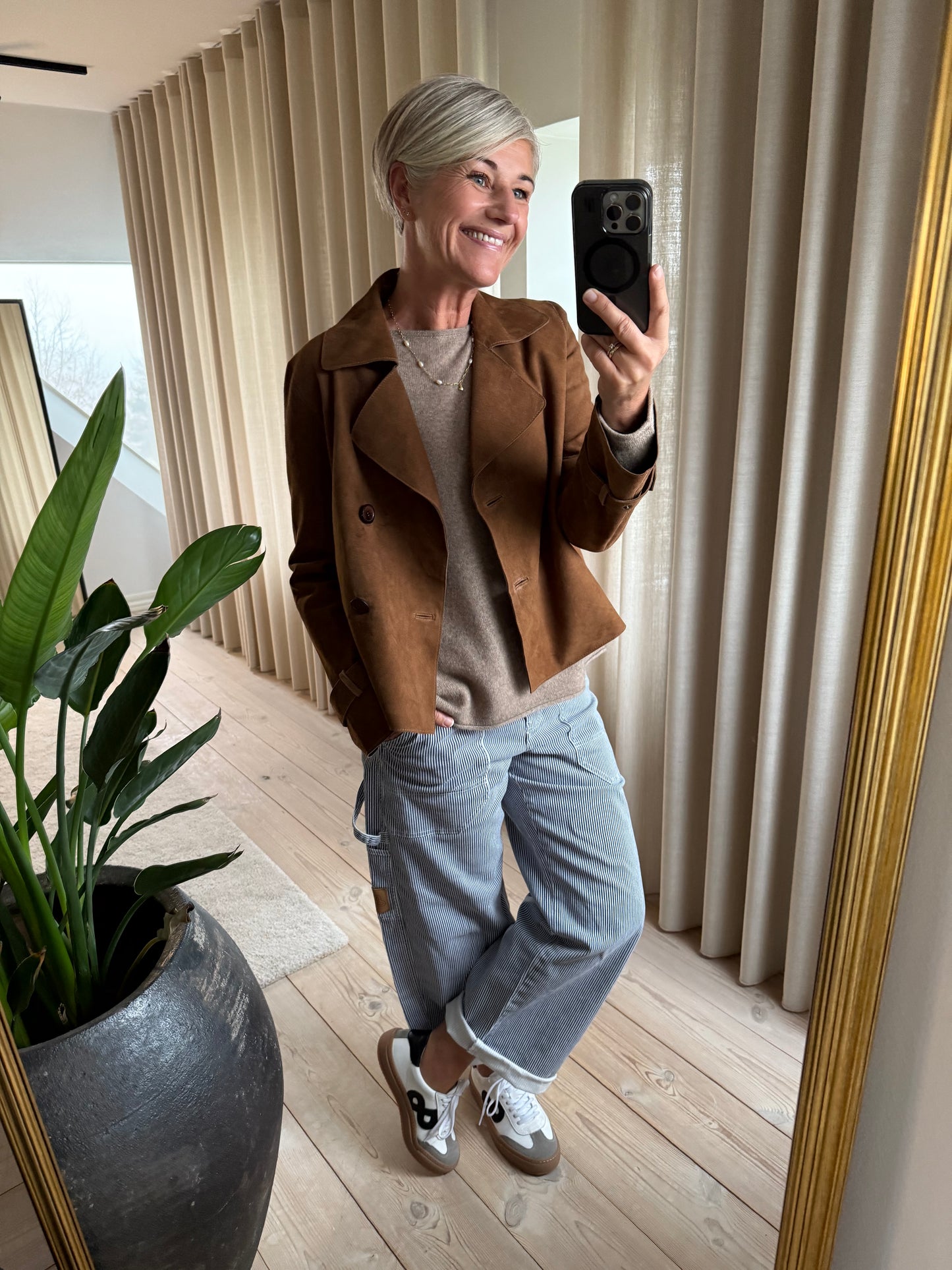 Suede Short Trenchcoat Jakke