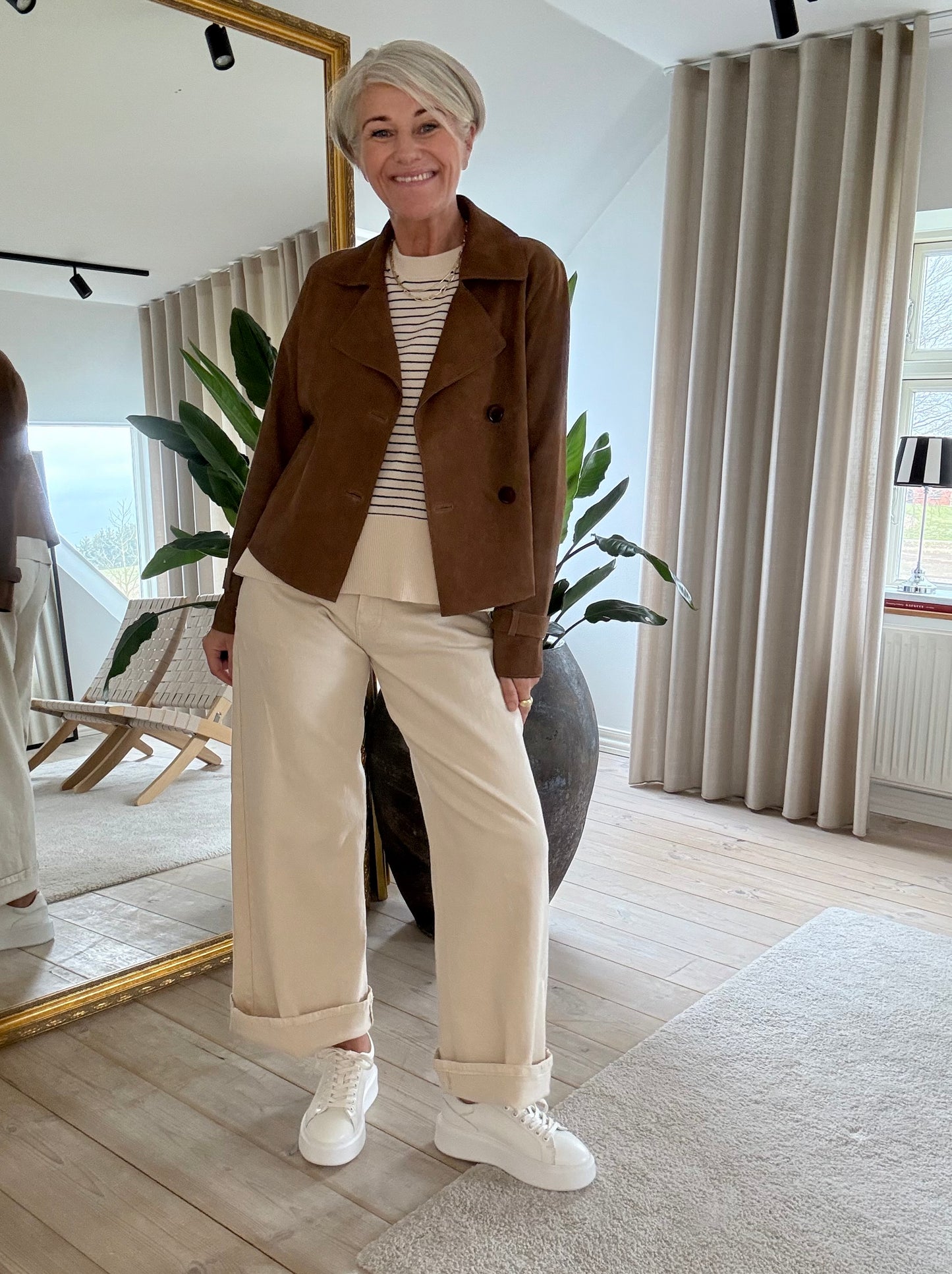 Suede Short Trenchcoat Jakke
