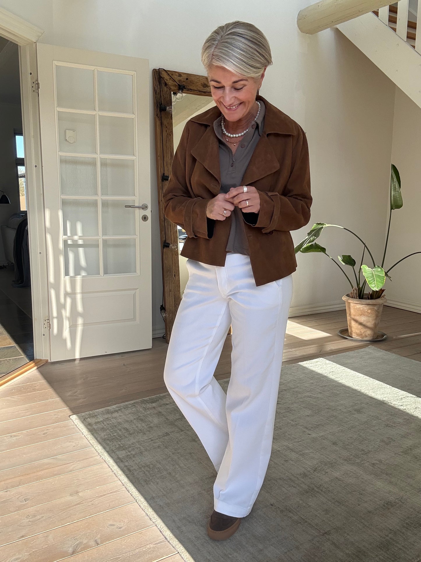 Suede Short Trenchcoat Jakke