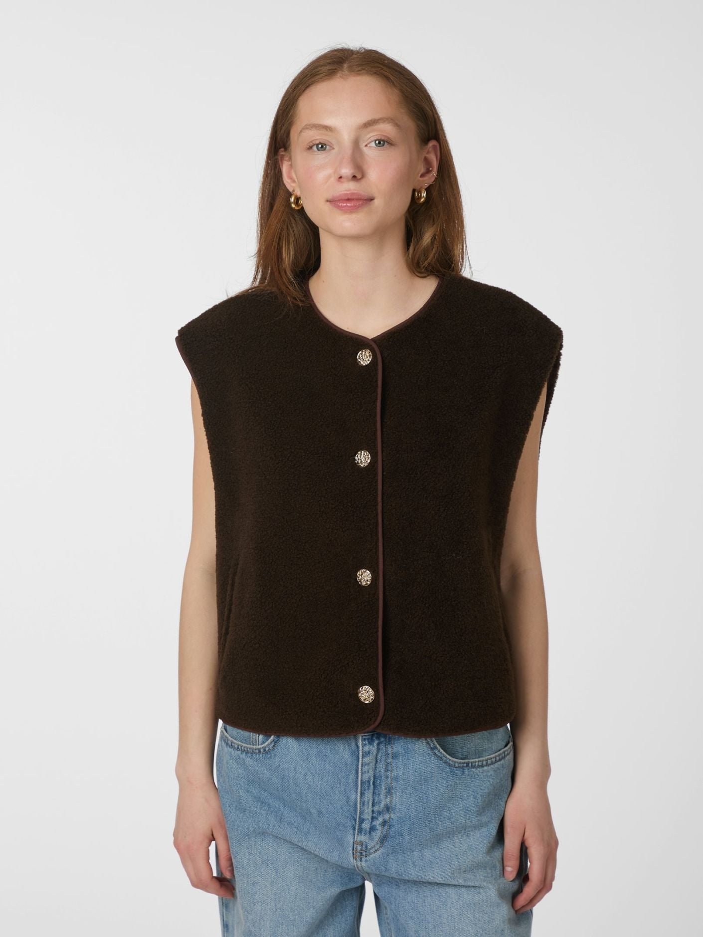 MARIKO TEDDY VEST NEO NOIR