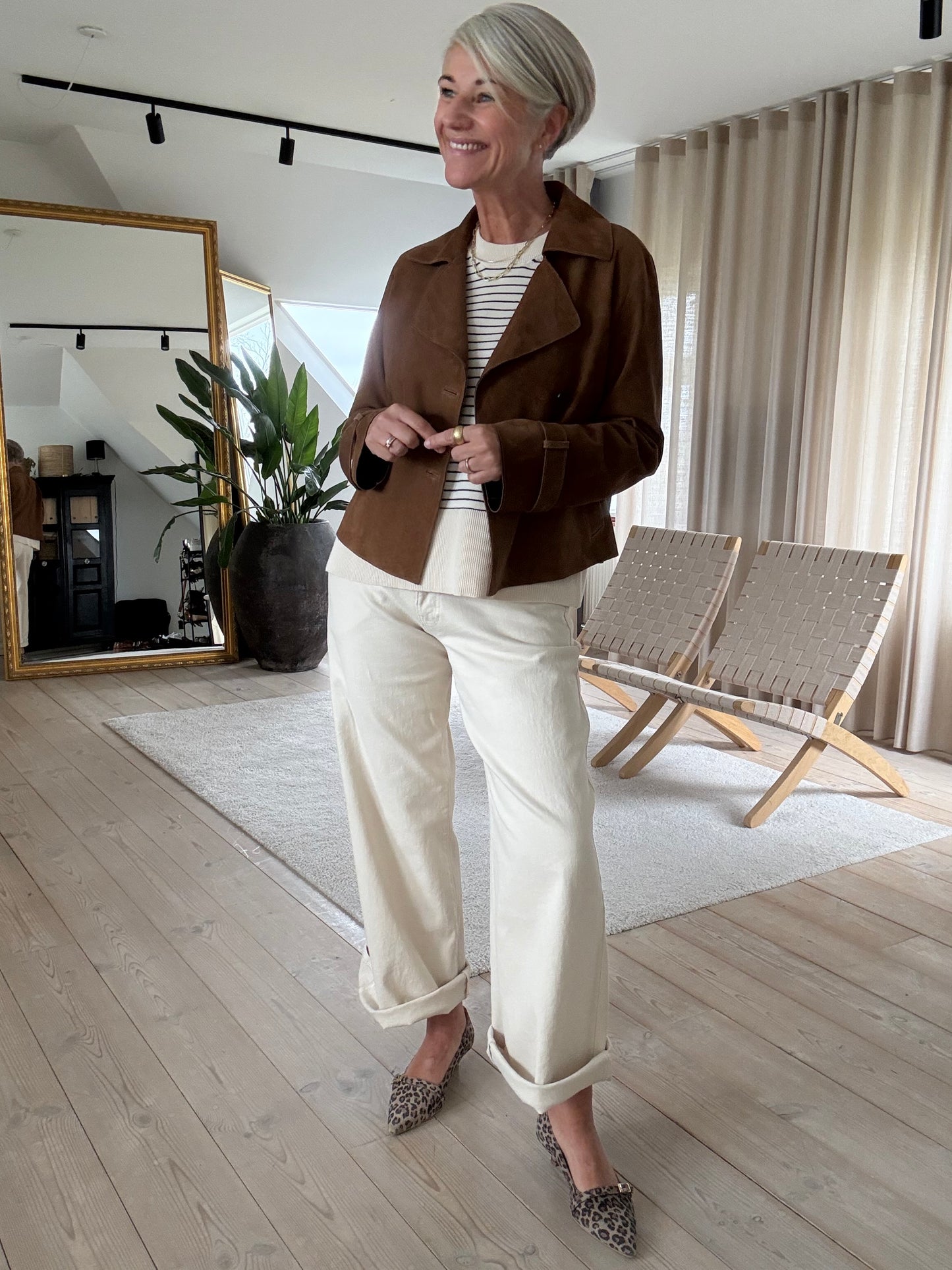 Suede Short Trenchcoat Jakke
