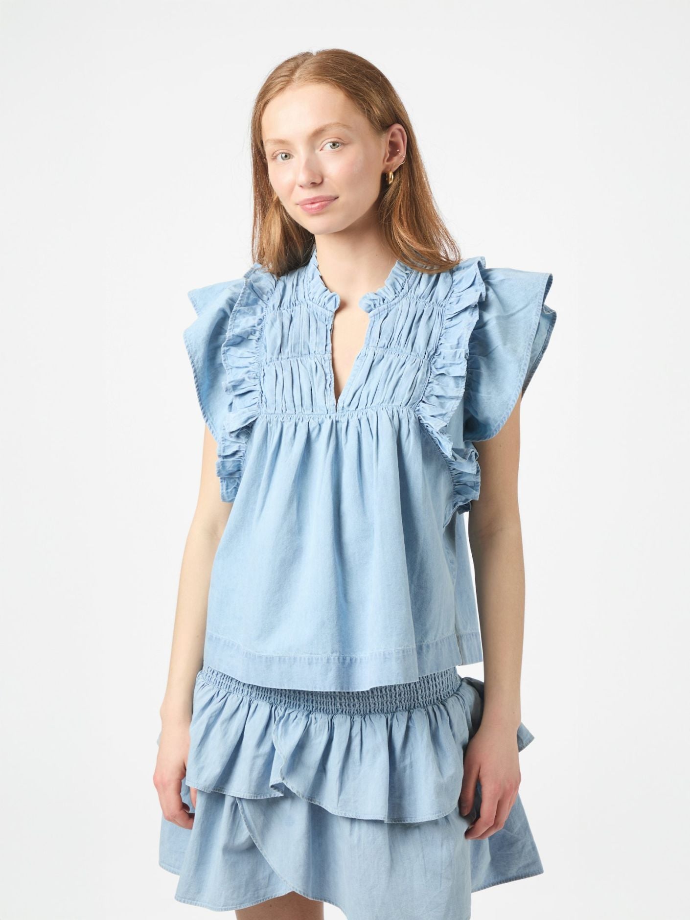 JAYLA DENIM TOP NEO NOIR