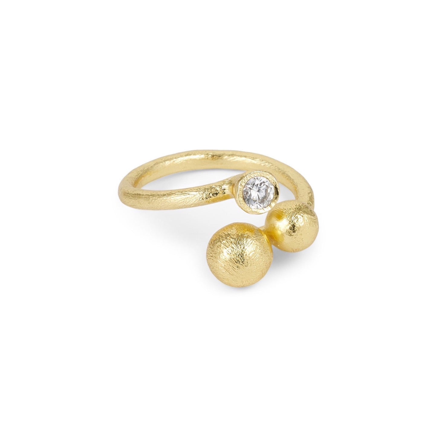 RING MED KUGLER & ZIRKON PURE