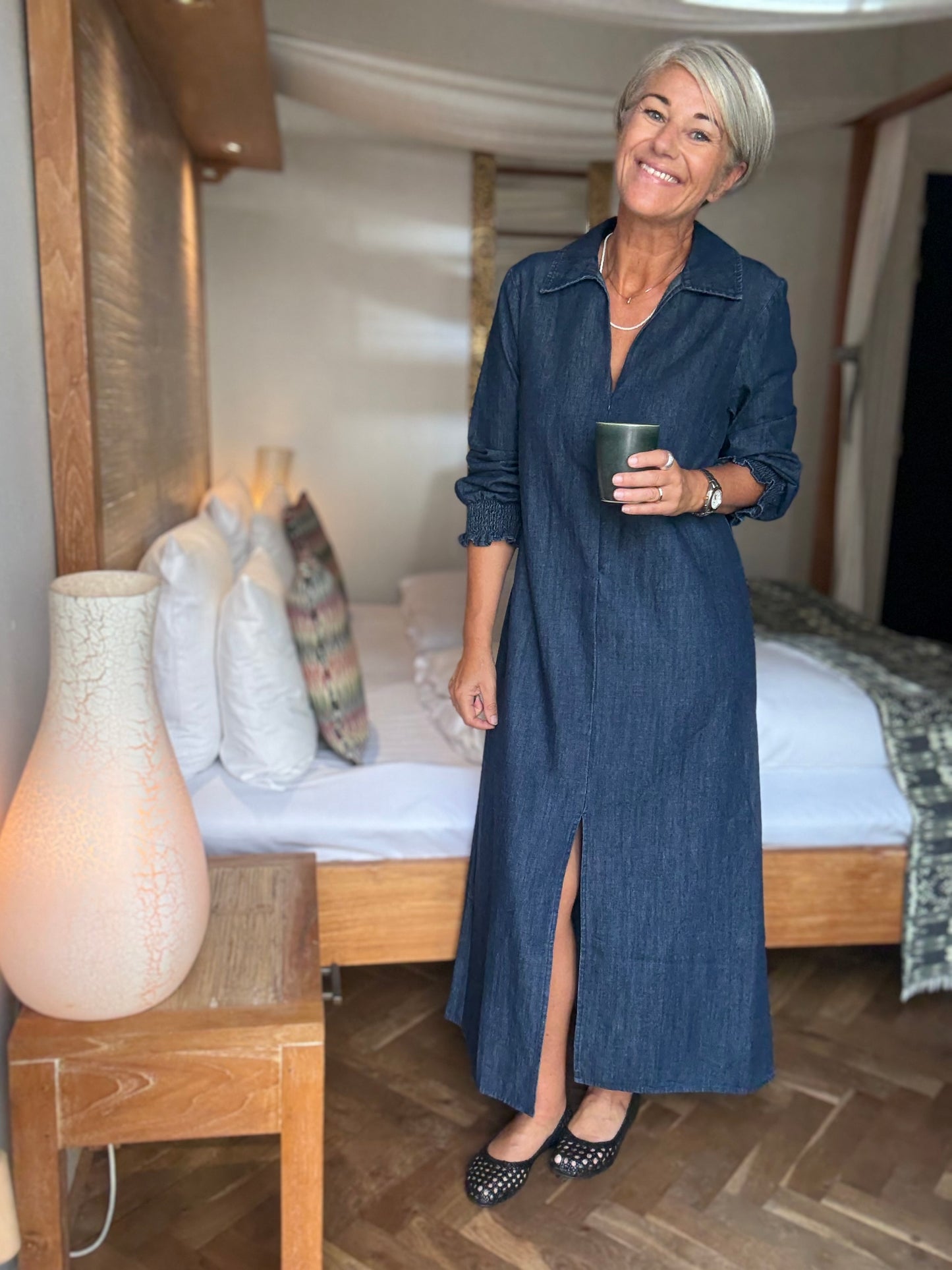 LANG DENIMKJOLE LOVE1392