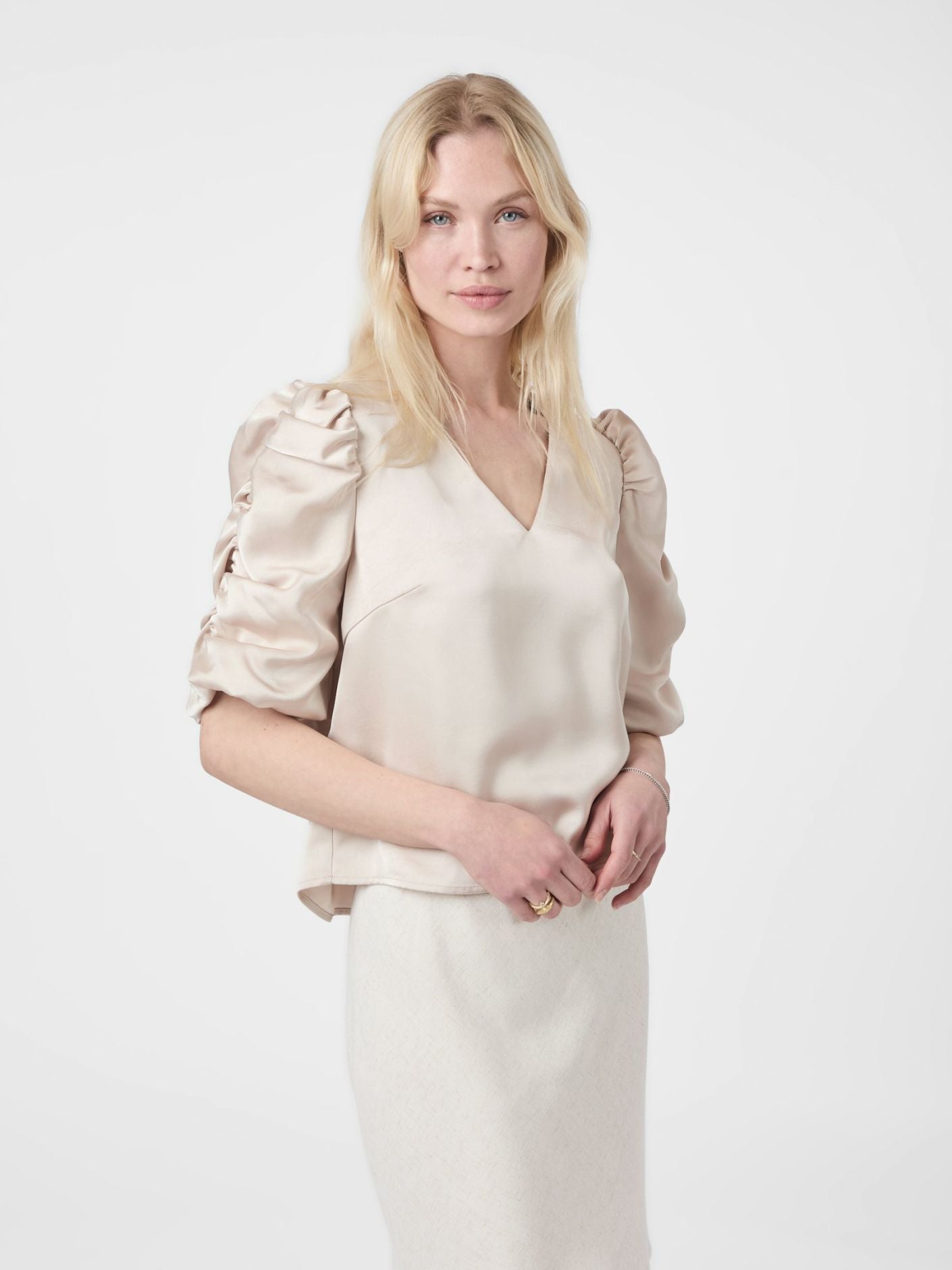 ELBA HEAVY SATIN BLUSE NEO NOIR