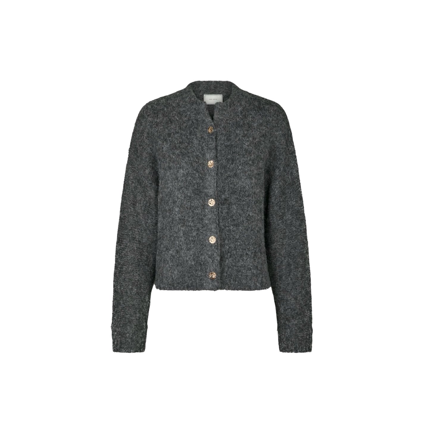TAURA FLUFFY KNIT CARDIGAN NEO NOIR