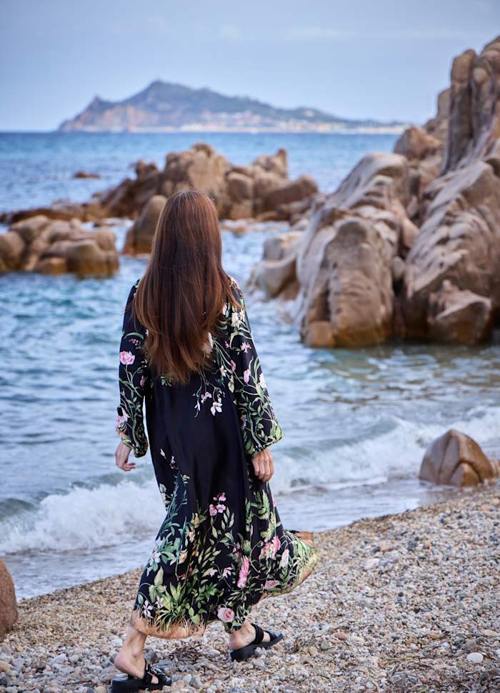 ZENNIA FLOWER KJOLE BLACK COLOUR