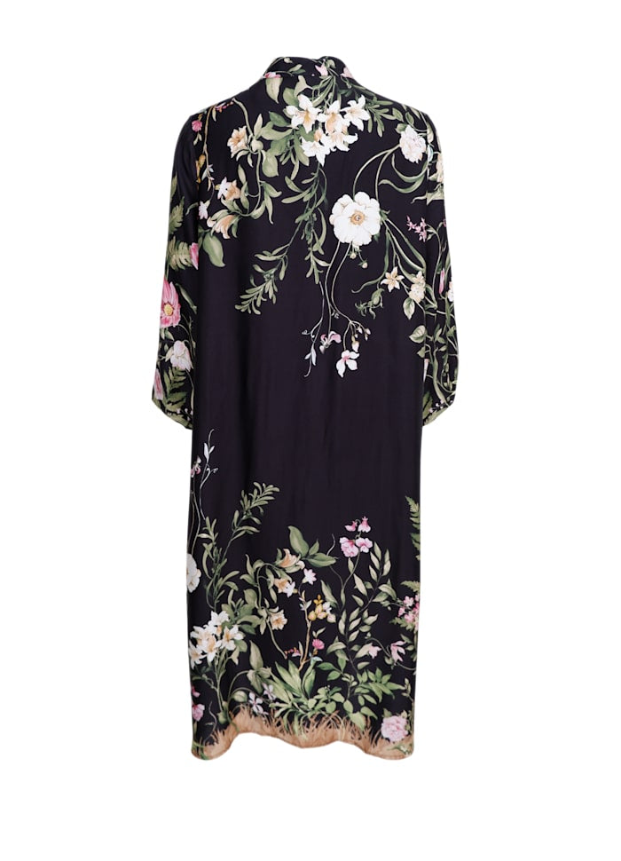 ZENNIA FLOWER KJOLE BLACK COLOUR