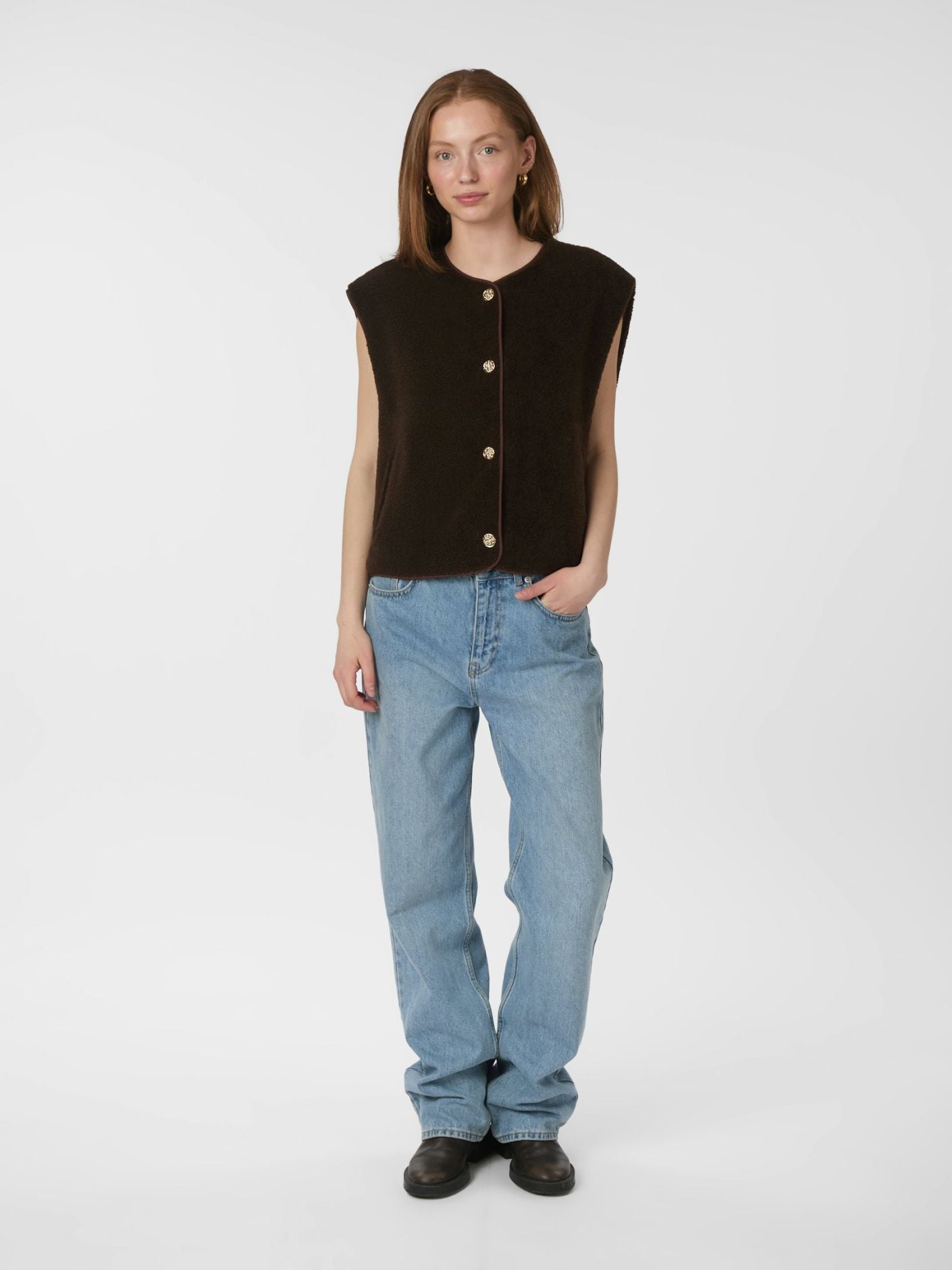 MARIKO TEDDY VEST NEO NOIR