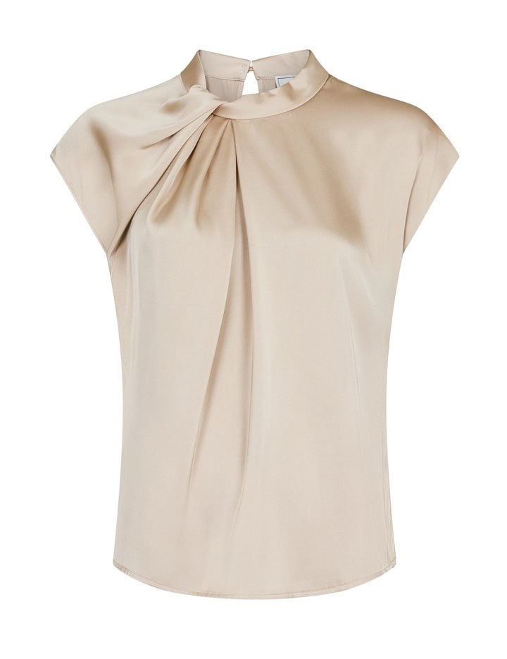 FLEUR DRAPY SATIN BLUSE NEO NOIR