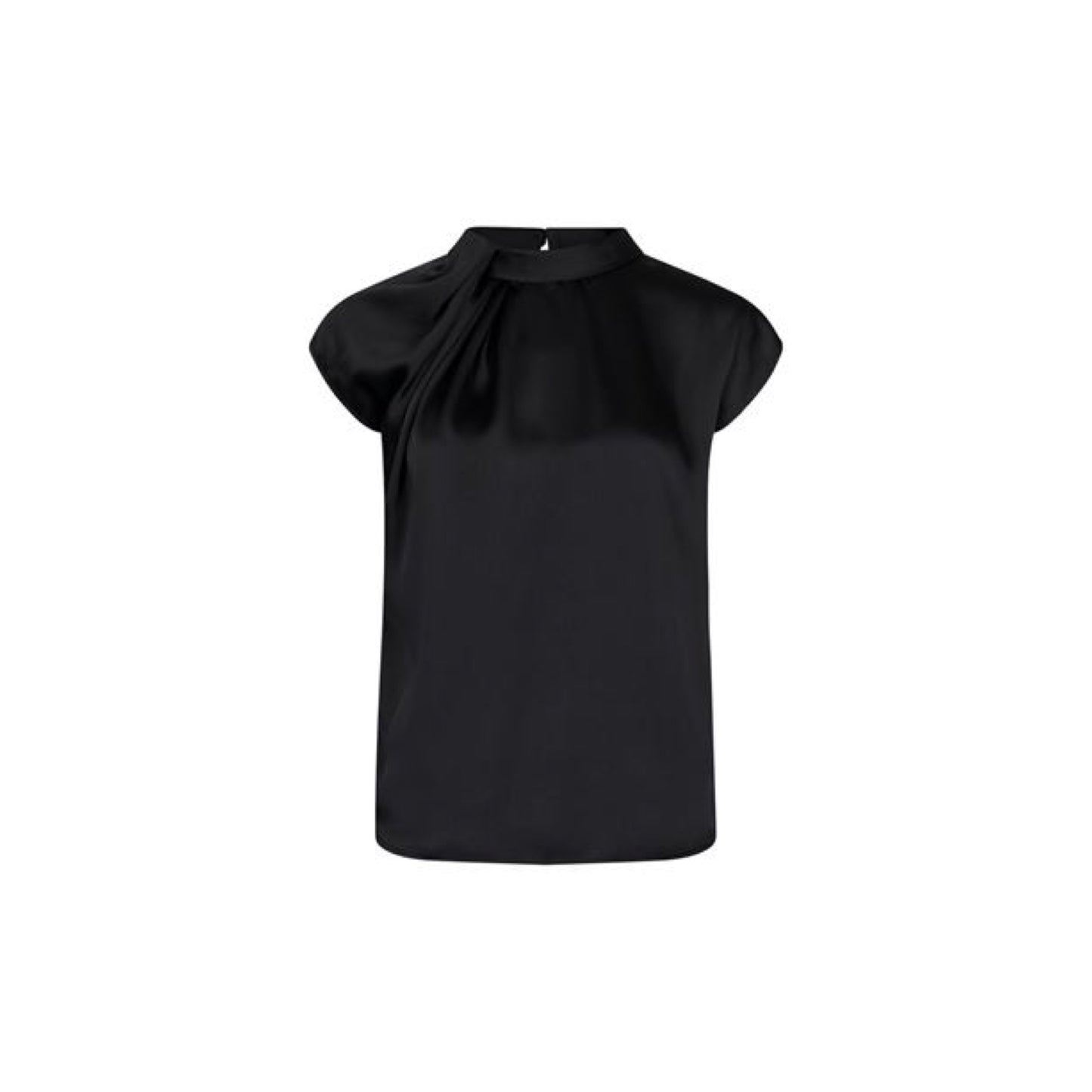 FLEUR DRAPY SATIN BLUSE NEO NOIR