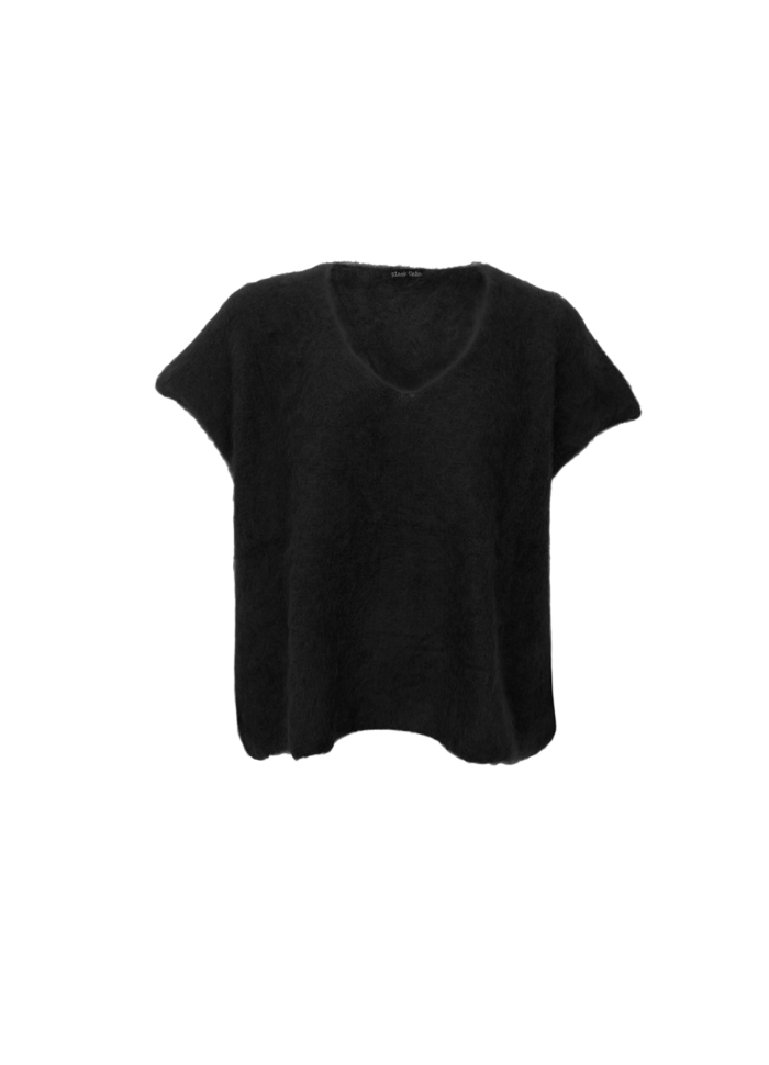 BJOERK KNITTED V-NECK VEST BLACK COLOUR