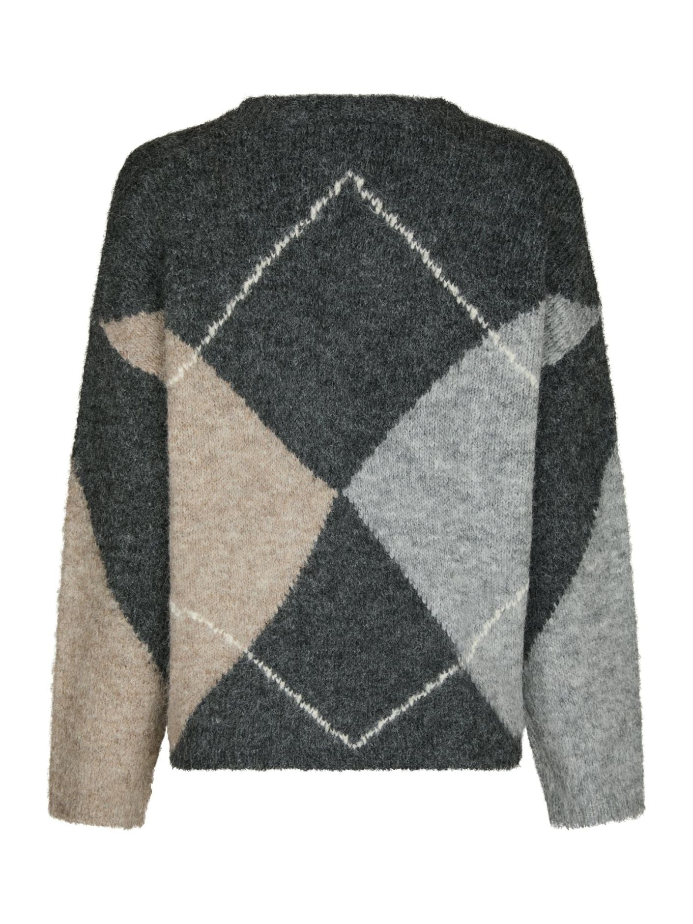 INGA CHECK FLUFF KNIT BLOUSE NN - LifeStyle Hedensted