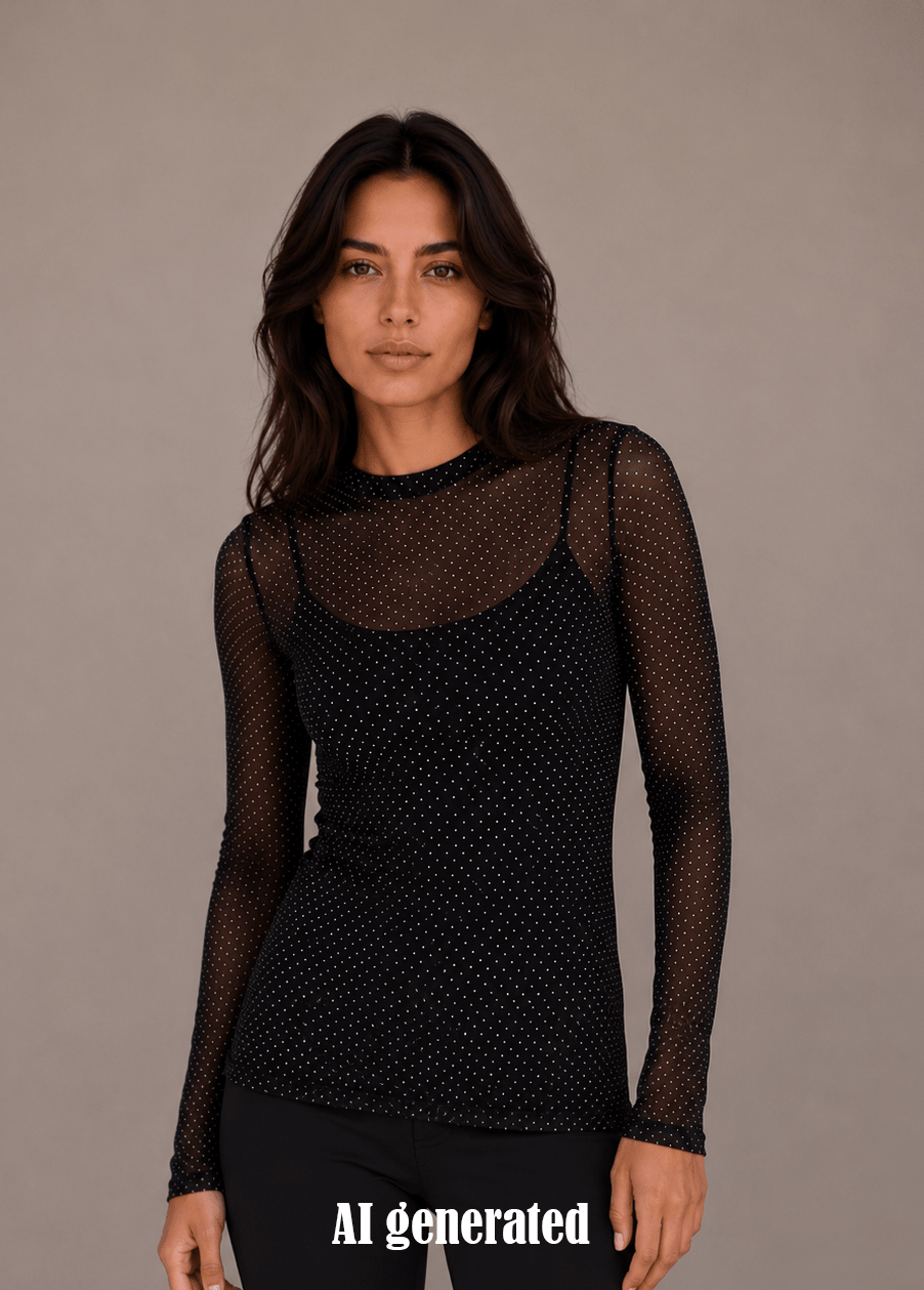 JESSIE MESH BLOUSE WHITE DOT BC (71) - LifeStyle Hedensted