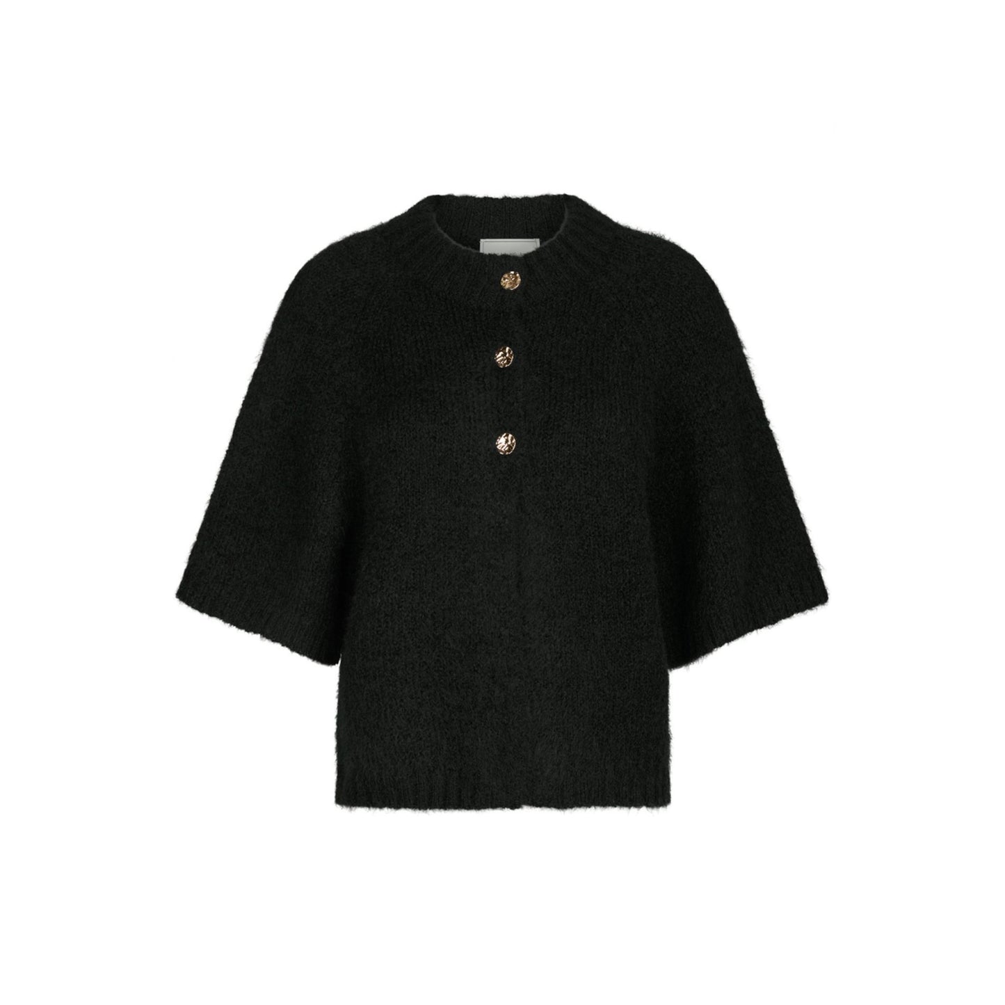 BENUTA FLUFFY KNIT CARDIGAN NEO NOIR