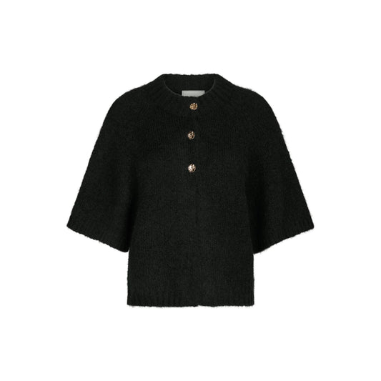 BENUTA FLUFFY KNIT CARDIGAN NEO NOIR