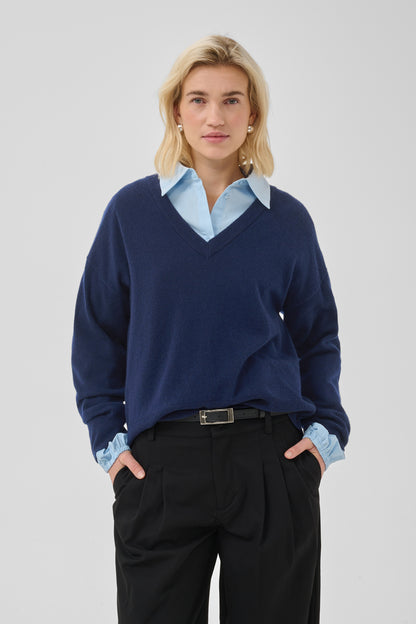 JOLA V-NECK STRIK PULLOVER MEW