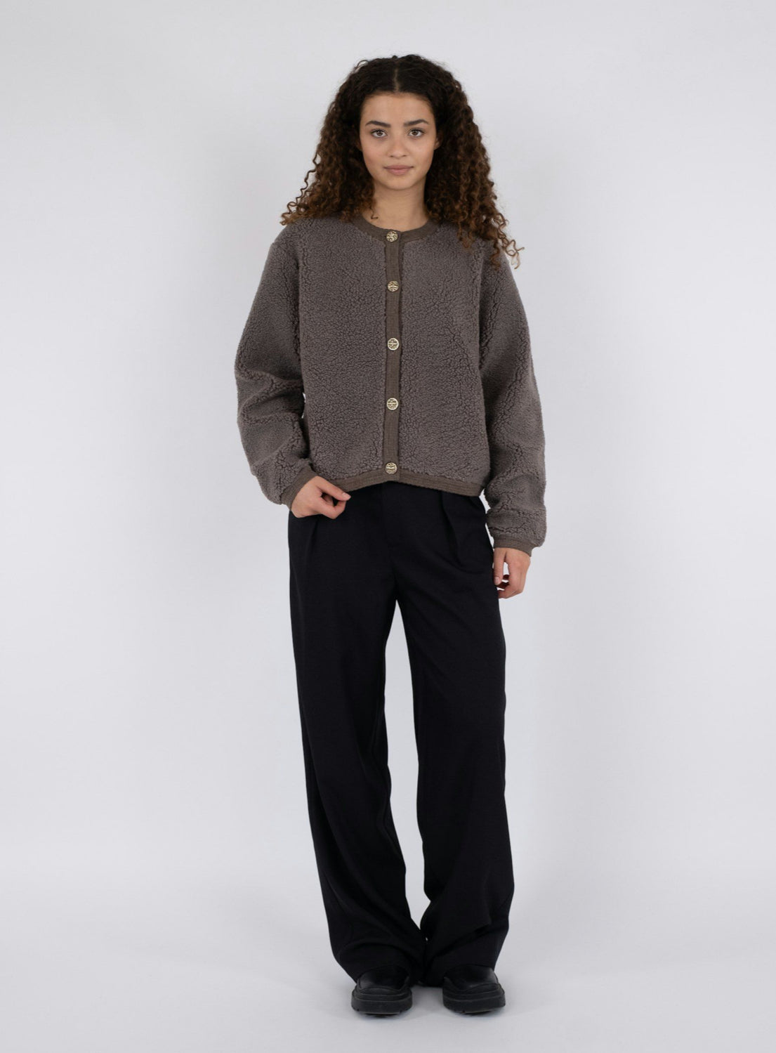 LIMO FLUFFY KNIT CARDIGAN