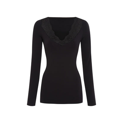 Belen V-lace L/Æ Bluse