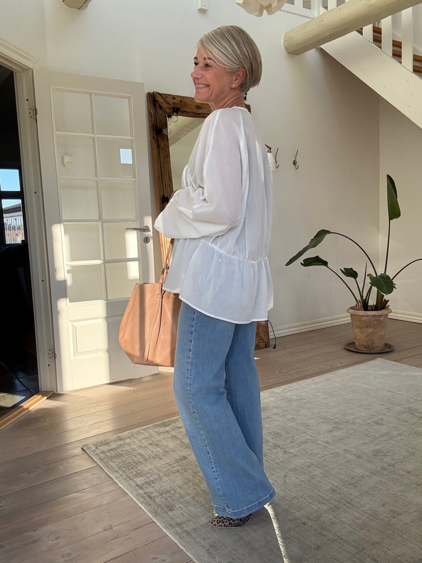 Corrie Cotton Voile Deep V-Neck Top
