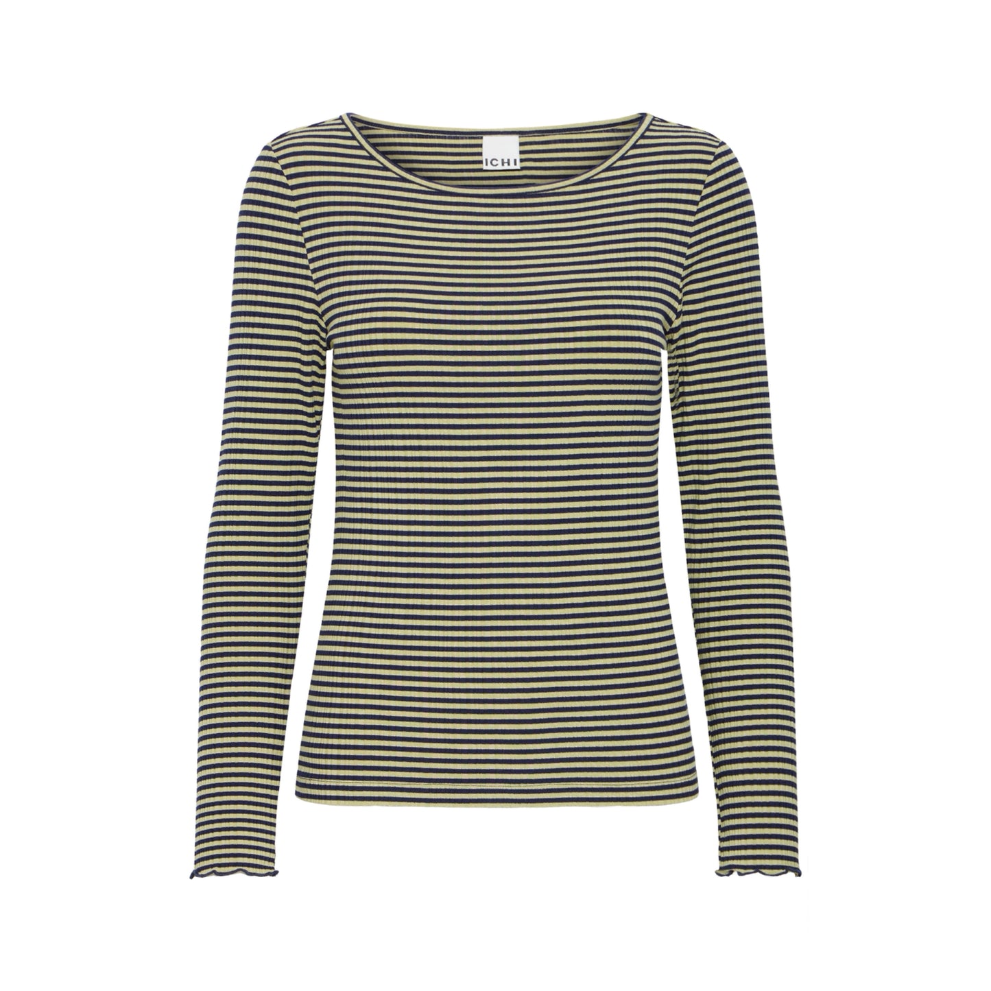 CELLA L/Æ T-SHIRT GRØN/BLÅ ICHI (160)
