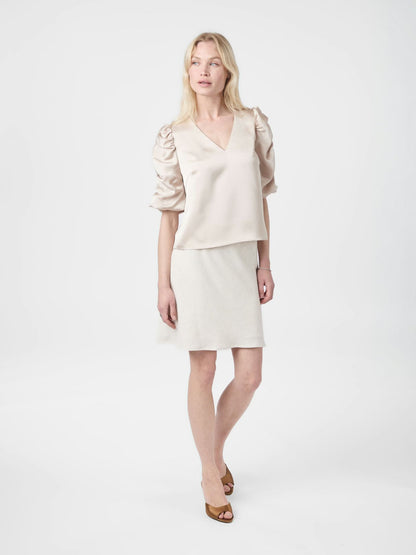 ELBA HEAVY SATIN BLUSE NEO NOIR