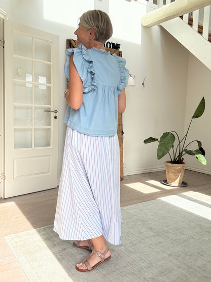 JAYLA DENIM TOP NEO NOIR