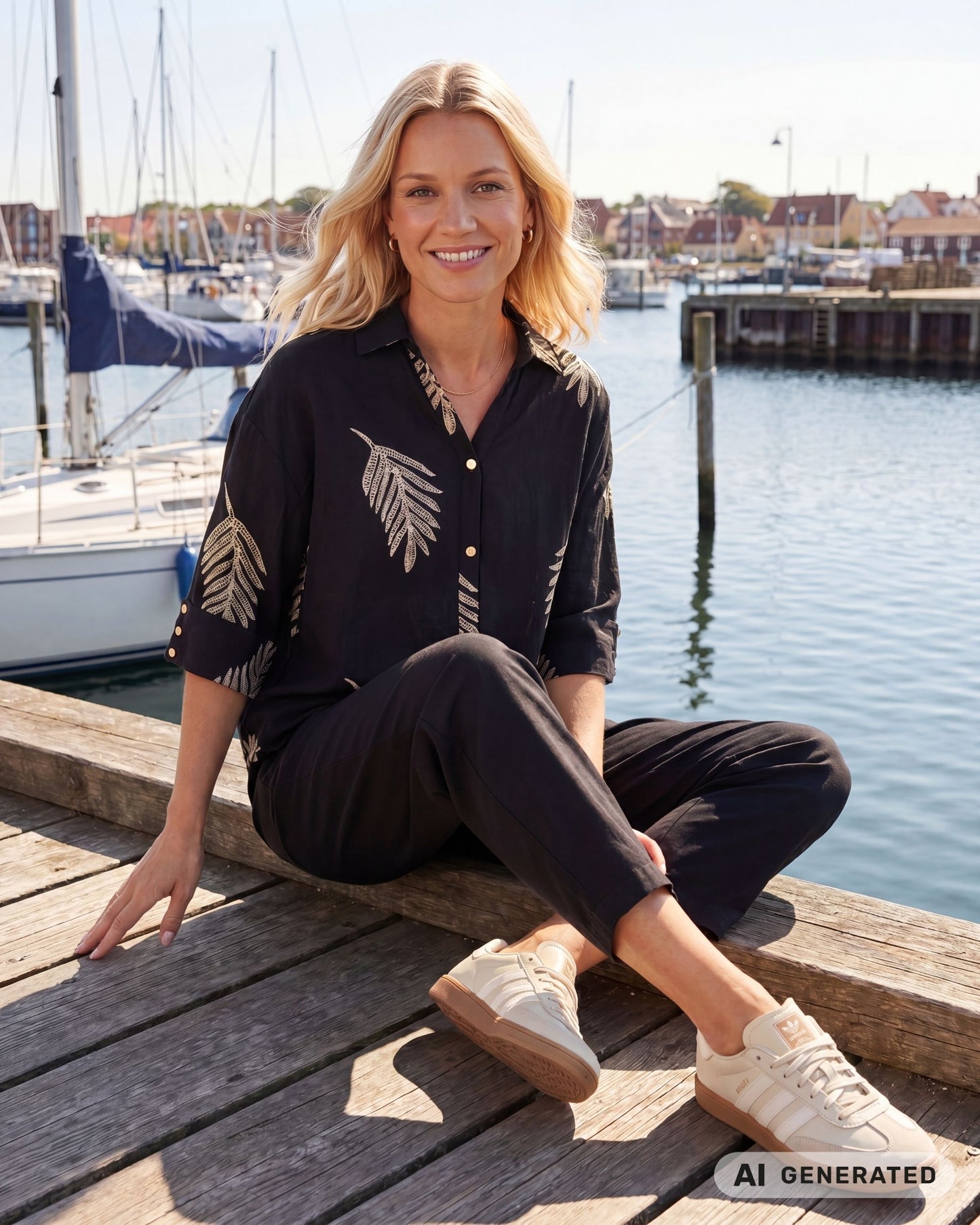 LYDIA BLUSE SORT PREPAIR
