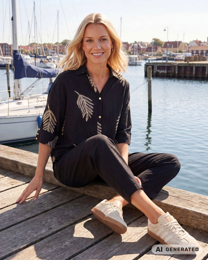 LYDIA BLUSE SORT PREPAIR