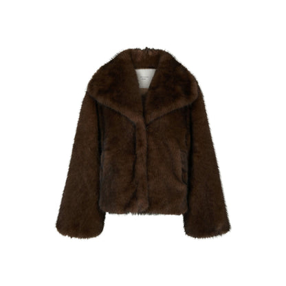 STEPHANIE FAUX FUR JAKKE NEO NOIR