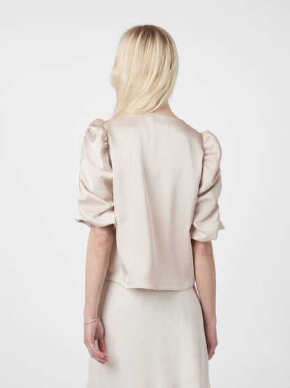 ELBA HEAVY SATIN BLUSE NEO NOIR