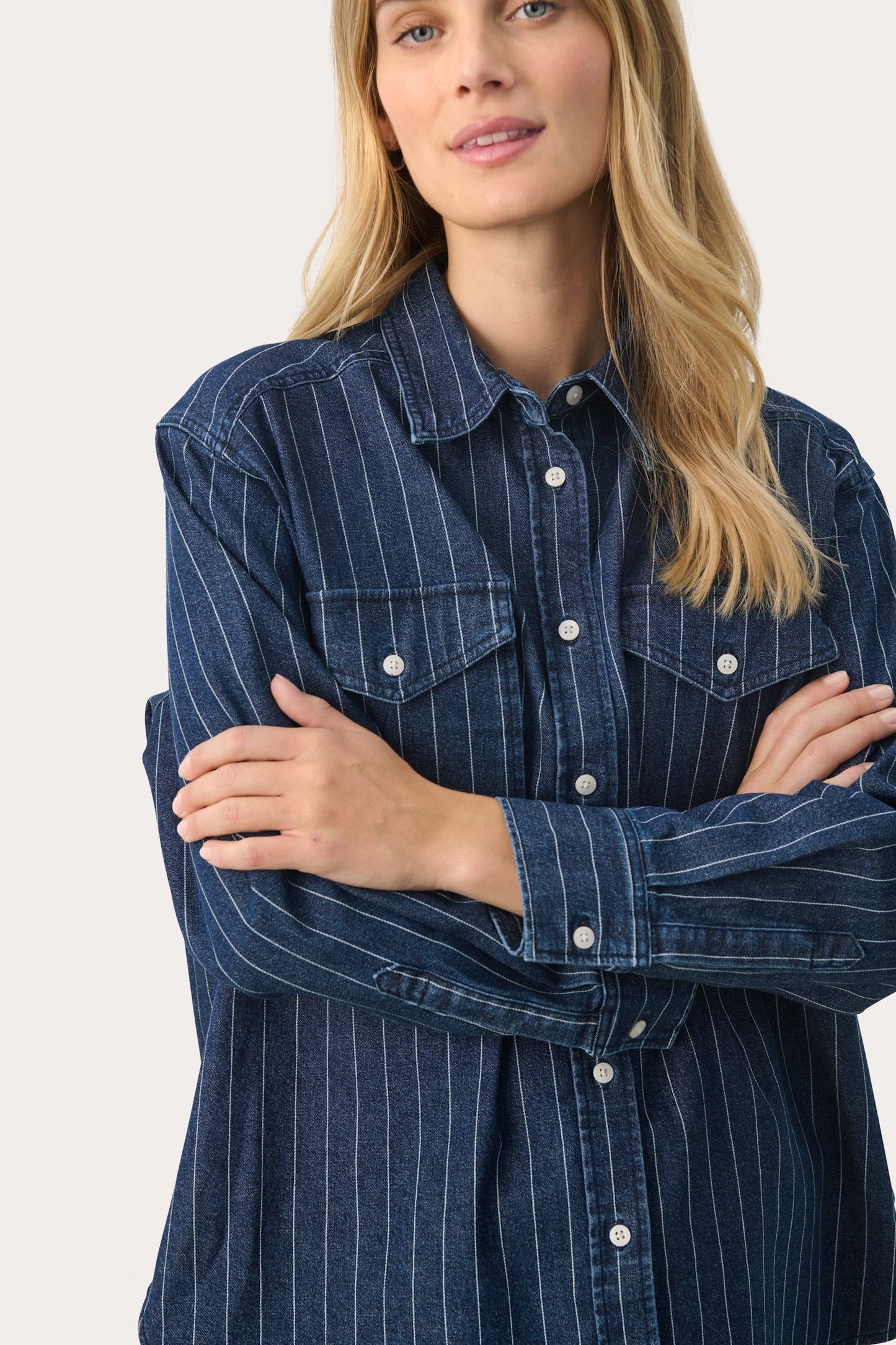 Collette Stribet Denim Skjorte