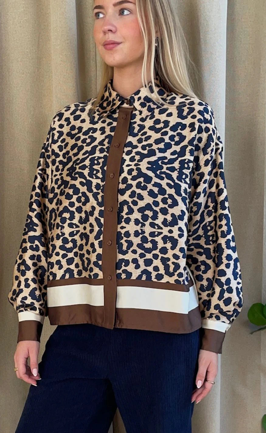 LOVE1393 SKJORTE BRUN