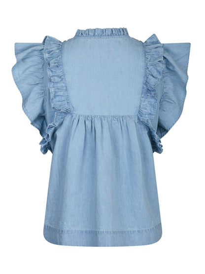 JAYLA DENIM TOP NEO NOIR