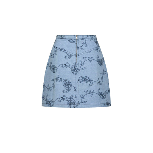 Gabani Embroidery Denim Nederdel